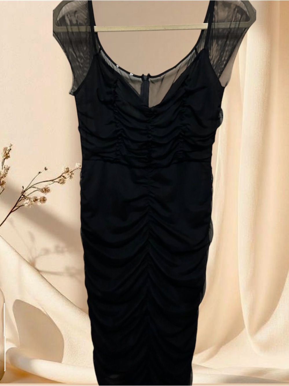 BEBE Midi Bodycon Dress Cocktail Black Tie Large 10/12 - Picture 4 of 9